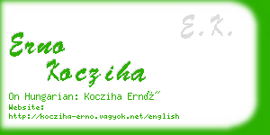 erno kocziha business card